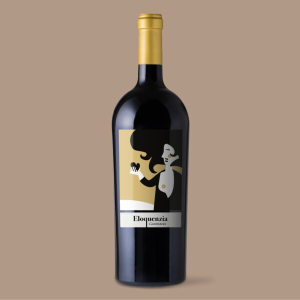 bottiglia di vino con grafica Castello Volante