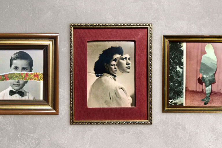 esempi di collage analogici realizzati per la mostra